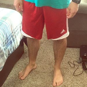 Red adidas climacool shorts